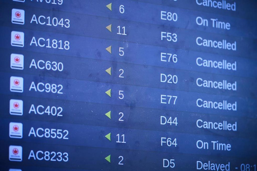 Cancelaciones de vuelos de Air Canada.