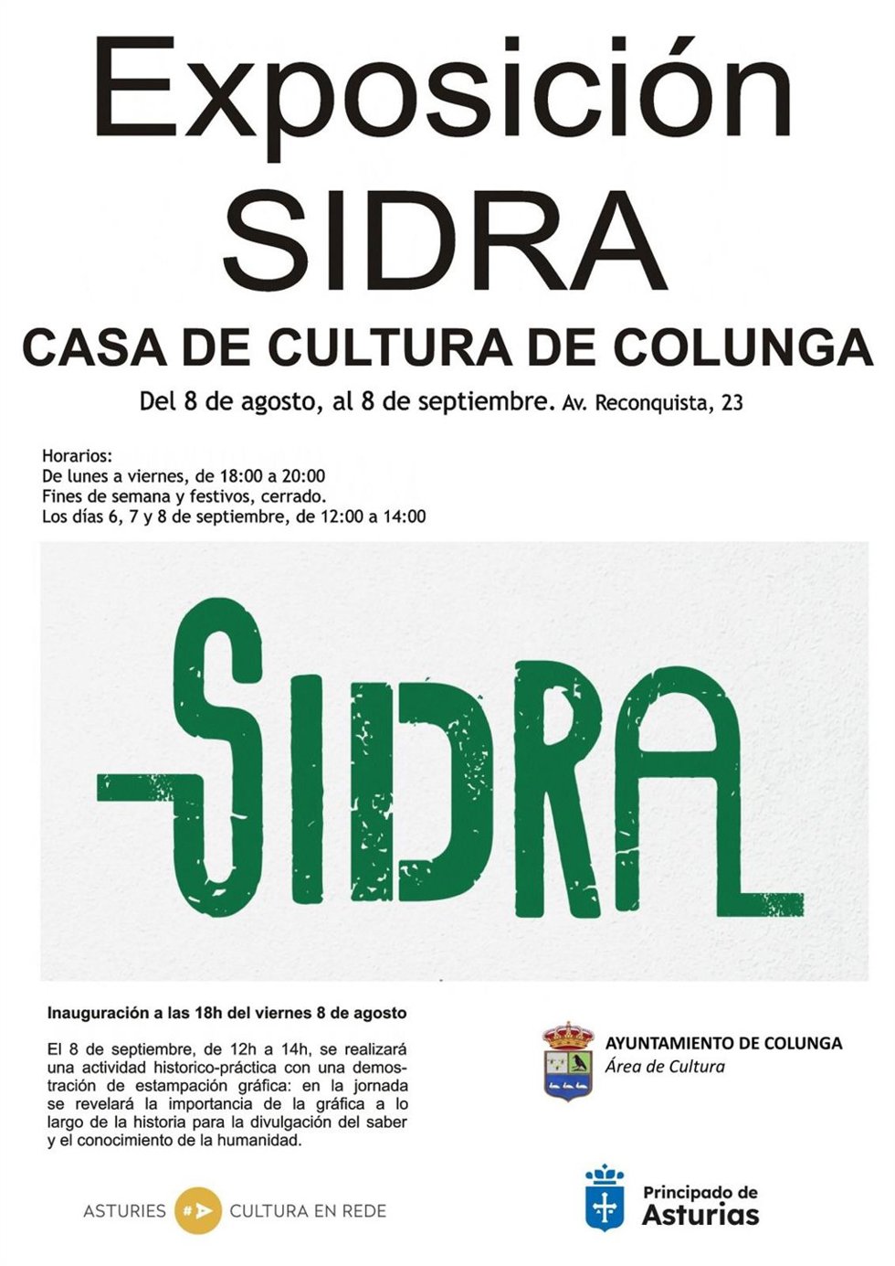 SIDRA, Exposición De Poesía Y Artes Plásticas En Colunga.