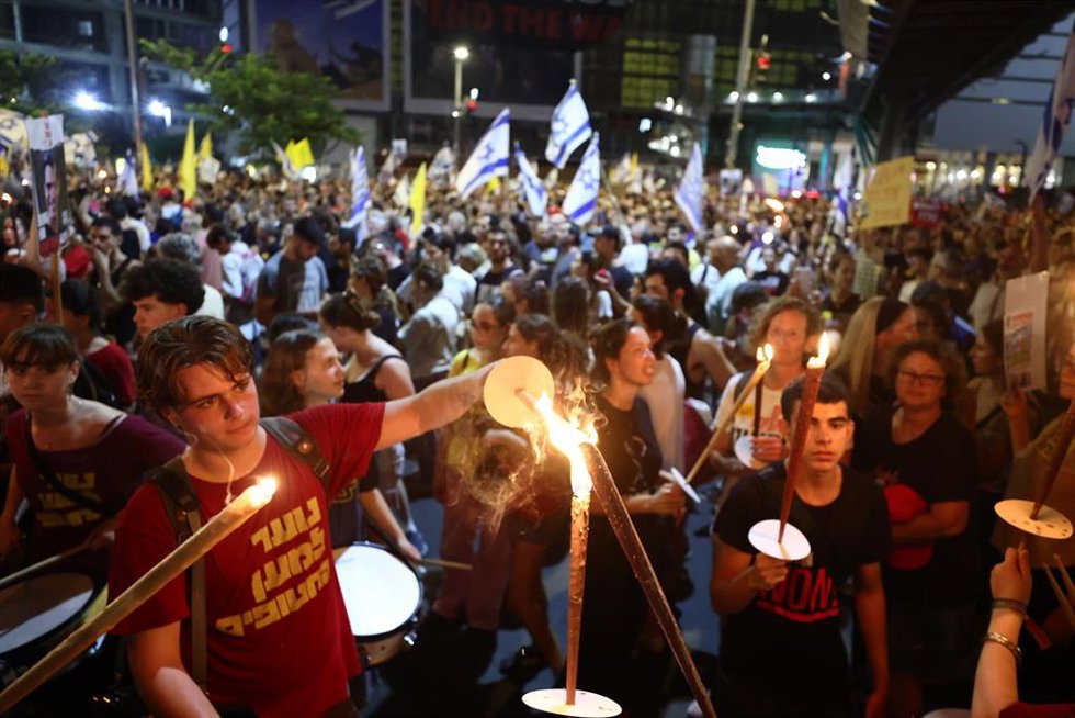 Imagen de archivo de una protesta en Tel Aviv para exigir la liberación de los rehenes 