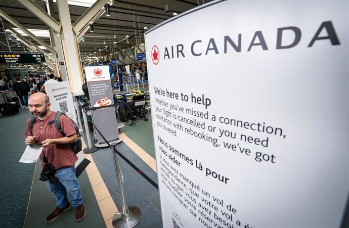 Aviso de Air Canada de interrupciones de servicio por huelga de auxiliares de vuelo 
