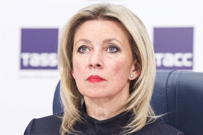 Archivo - RUSSIA, MOSCOW - JULY 2, 2025: Maria Zakharova, Press Secretary of the Foreign Ministry of Russia, attends a press conference on the release of the English translation of the research monograph Countering Secularism by Vasily Shchipkov, associat
