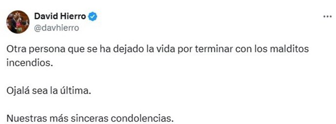 Mensaje en 'X' del portavoz del Grupo Palemantario Vox en las Cortes de Castilla y León, David Hierro.