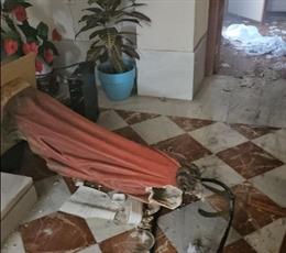 Imagen de la Iglesia afectada por el incendio de este domingo.