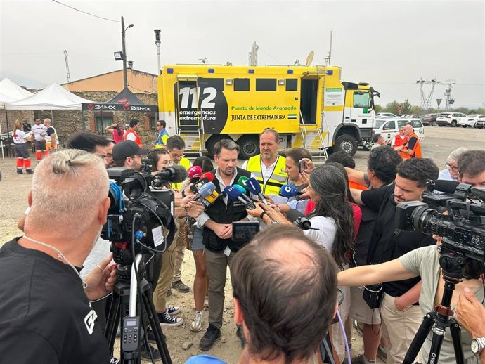 El consejero de Presidencia, Interior y Diálogo Social de la Junta de Extremadura, Abel Bautista, en declaraciones a los medios tras reunión del Cecopi