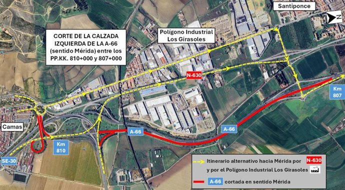 Esquema de la zona afectada.