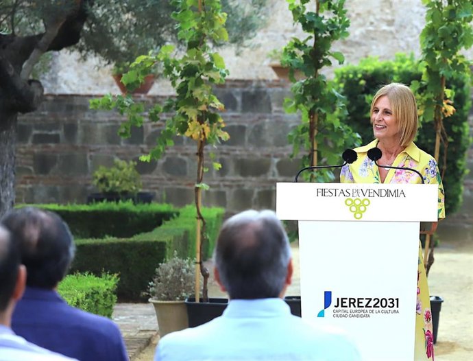 La alcaldesa de Jerez de la Frontera (Cádiz), María José García-Pelayo, presenta las Fiestas de la Vendimia 2025