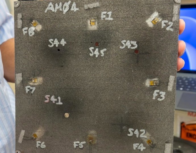 Registro de impactos en el nuevo sistema sometidoa a pruebas de laboratorio