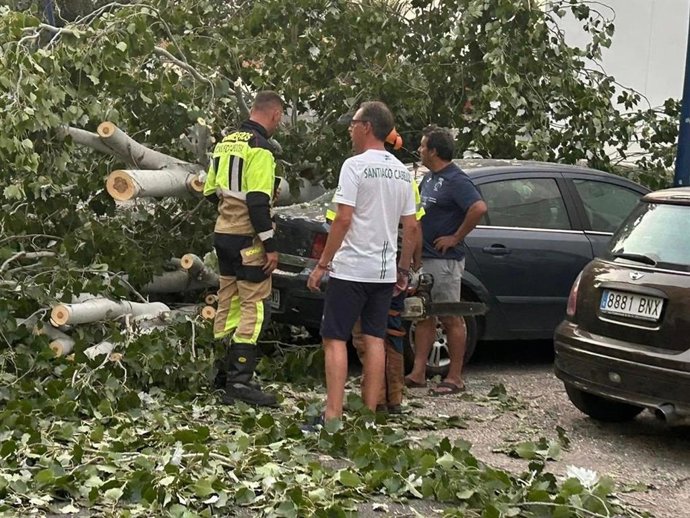 Visita a las zonas afectadas por las intensas rachas de viento en Pozoblanco.