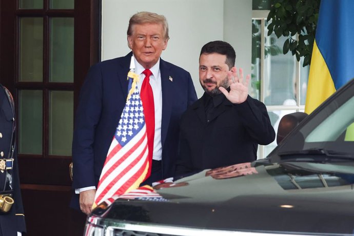 El president dels EUA, Donald Trump, rep al seu homòleg ucraïnès, Volodímir Zelenski