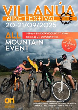 Cartel del Villanúa Bike Festival, que se desarrollará a finales de septiembre de 2025