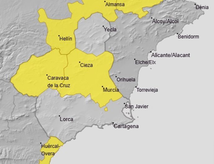 La Vega del Segura y el Noroeste continúan este martes en aviso de nivel amarillo por calor