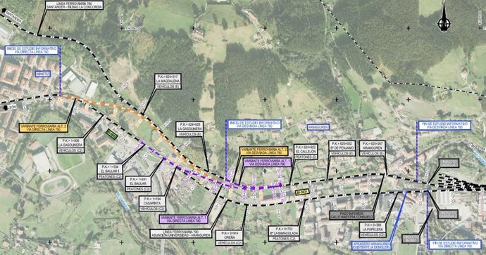 Proyecto de reordenación de la red ferroviaria en Zalla (Bizkaia)