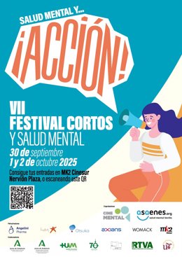 Cartel de la VII edición del Festival de Cortos y Salud Mental en Sevilla.