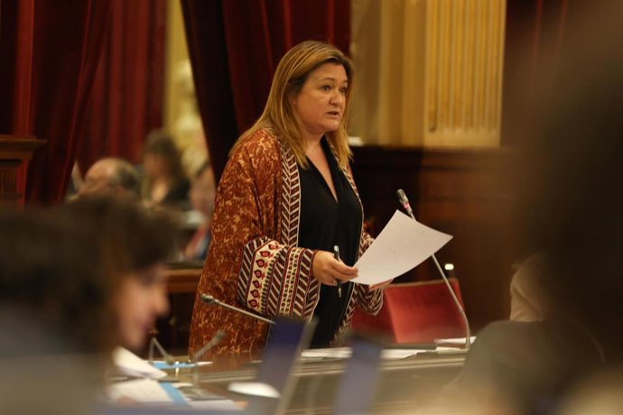 Archivo - La diputada del PSOE Mercedes Garrido i Rodríguez interviene durante un pleno en el Parlament balear, a 14 de noviembre de 2023, en Palma de Mallorca, Mallorca, Baleares (España). 