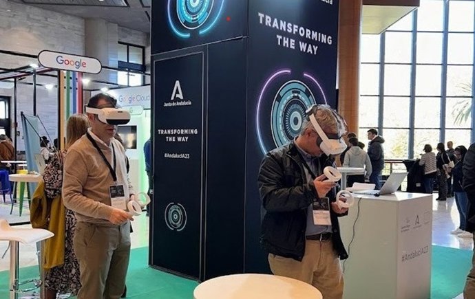 Simulador de realidad virtual en una de las oficinas del Servicio Andaluz de Empleo.