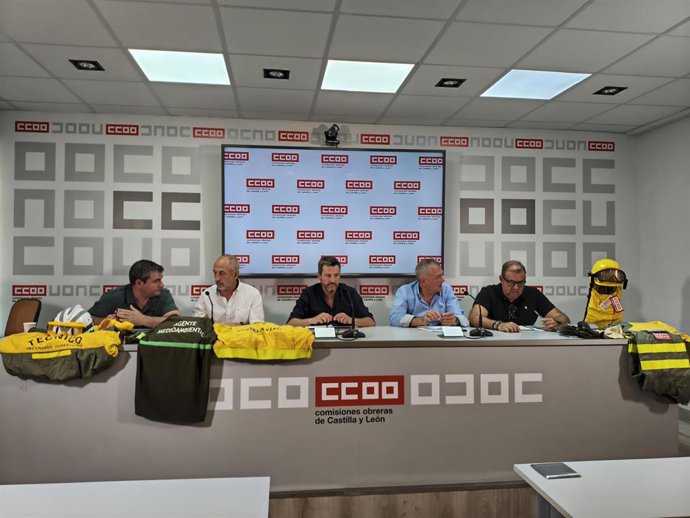 Rueda de prensa de CCOO sobre el operativo de incendios.