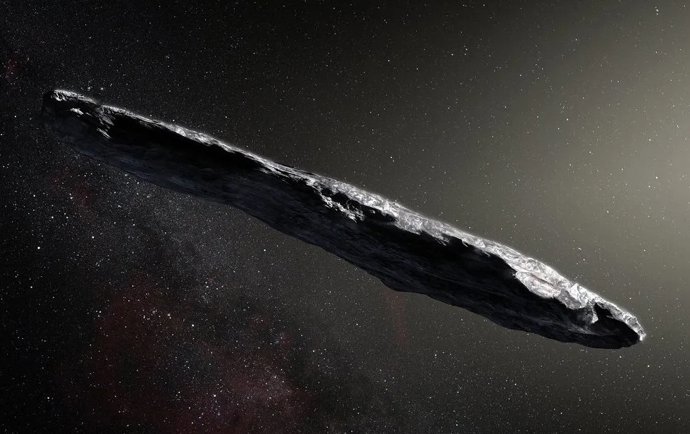 Archivo - Arquivo - Esta concepção artística mostra o objeto interestelar 1I/2017 U1 ('Oumuamua) após sua descoberta em 2017.