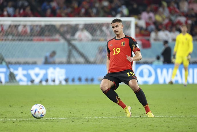 Archivo - Leander Dendoncker of Belgium during the FIFA World Cup 2022, Group F football match between Belgium and Canada on November 23, 2022 at Ahmad Bin Ali Stadium in Ar-Rayyan, Qatar - Photo Jean Catuffe / DPPI