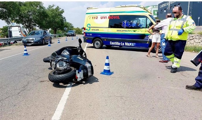 Herido un motorista tras chocar con camión en el polígono de Los Palancares de Cuenca