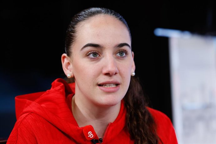 Archivo - Iyana Martin attends a interview during the official presentation of the Spanish Women's Basketball National Team for Eurobasket at “All in One” Center on May 19, 2025, in Madrid, Spain.