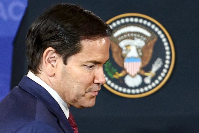 USA, ANCHORAGE - AUGUST 15, 2025: US Secretary of State Marco Rubio arrives for a joint press conference by Presidents Donald Trump of the US and Vladimir Putin of Russia following their meeting at Joint Base Elmendorf-Richardson