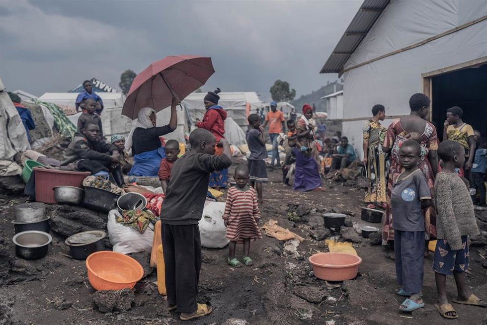 Archivo - Campo de desplazados a las afueras de Goma, provincia de Kivu Norte, República Democrática del Congo