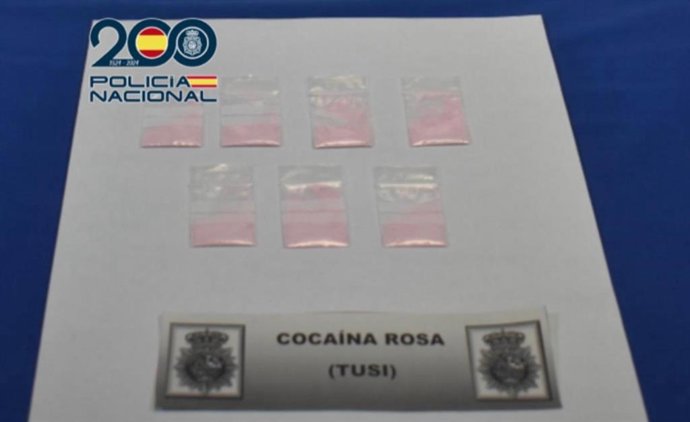 Cocaína rosa incautada en Valladolid.