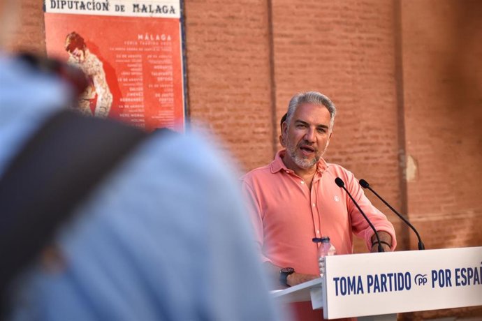 El vicesecretario de Política Autonómica, Municipal y Análisis Electoral del PP, Elías Bendodo, en un acto en Málaga.