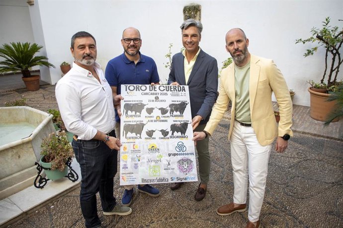 (Desde Izda.) Luque, Sánchez, Lorite Y Lucena, En La Presentación De La Próxima Edición Del Toro De Cuerda De Carcabuey.