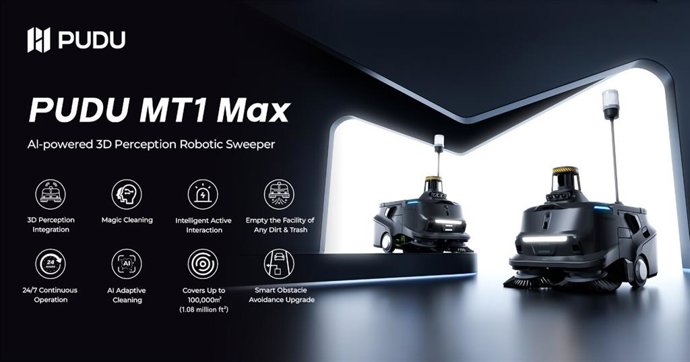 PUDU MT1 Max: AI-powered 3D Perception Robotic Sweeper