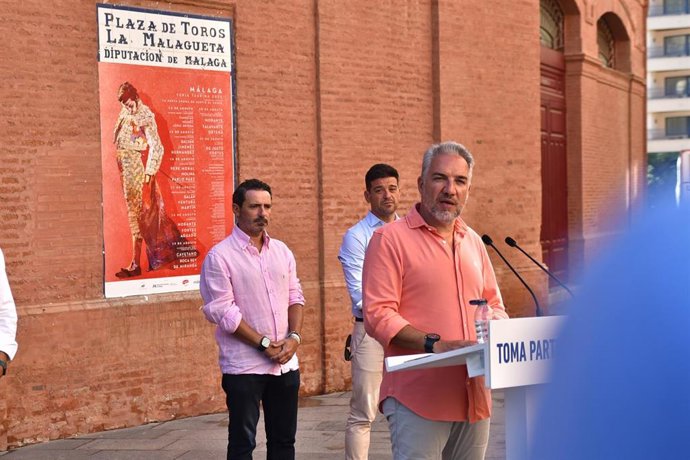 El vicesecretario de Política Autonómica, Municipal y Análisis Electoral del PP, Elías Bendodo, en un acto en Málaga