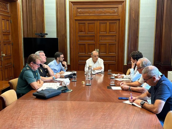 El delegado del Gobierno en Baleares, Alfonso Rodríguez, en la reunión celebrada este miércoles.
