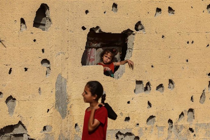 Niños palestinos en la ciudad de Gaza, capital de la Franja