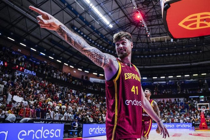 Juancho Hernangómez, tras un partido con la selección española.
