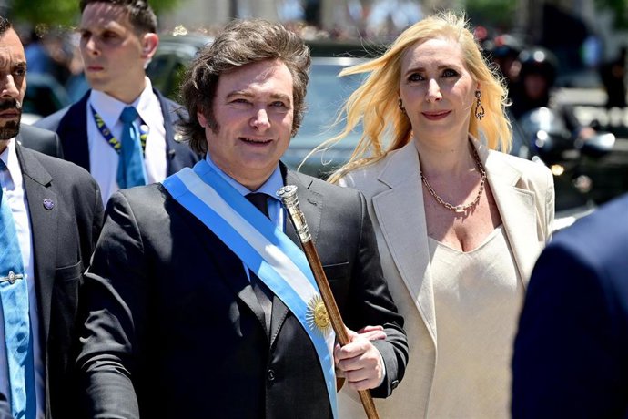 Archivo - El presidente argentino, Javier Milei y la secretaria de Presidencia y su hermana, Karina Milei