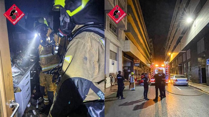 Bomberos extinguen un incendio en una vivienda de Elda sin heridos tras desalojar un edificio