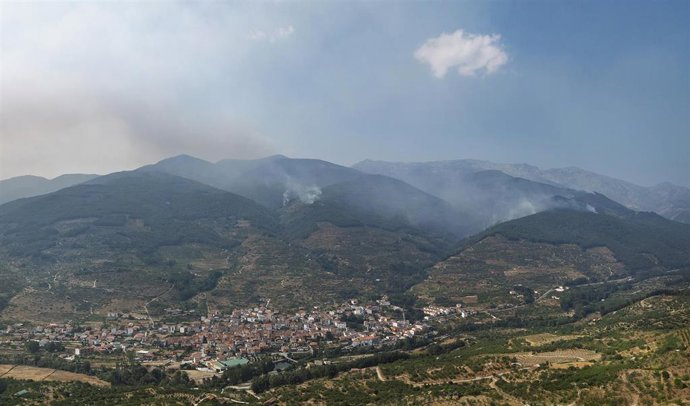 Vista del incendio