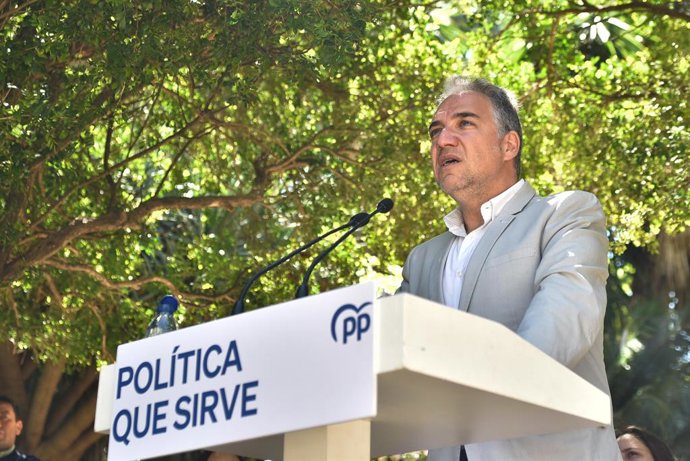 Archivo - Arquivo - O Secretário Adjunto de Coordenação Autônoma do PP, Elías Bendodo, neste sábado, em um evento em Málaga.