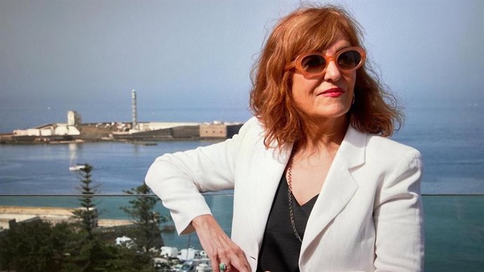 Elvira Lindo en un momento de la grabación de su documental por parte de la Diputación de Cádiz.