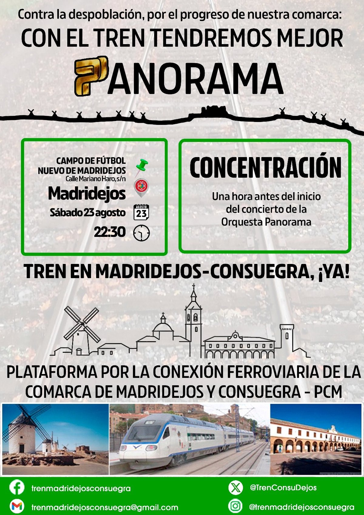 Convocan una protesta este sábado para que se construya el tramo ferroviario Mora-Alcázar dentro de la línea Madrid-Jaén