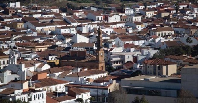 Vista aérea del municipio de Nerva.