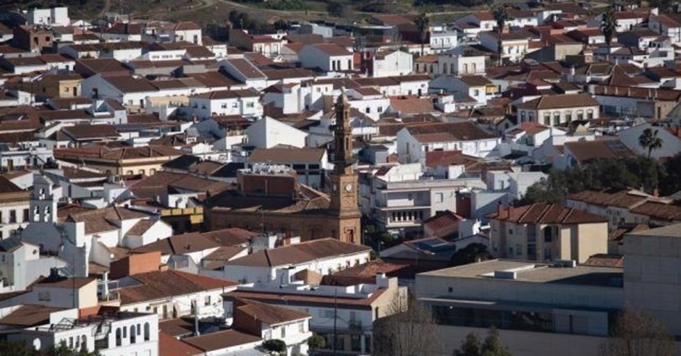 Vista aérea del municipio de Nerva.