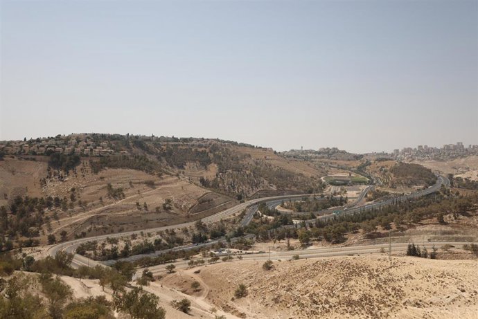 Una vista general de la zona conocida como E1, al este de Jerusalén