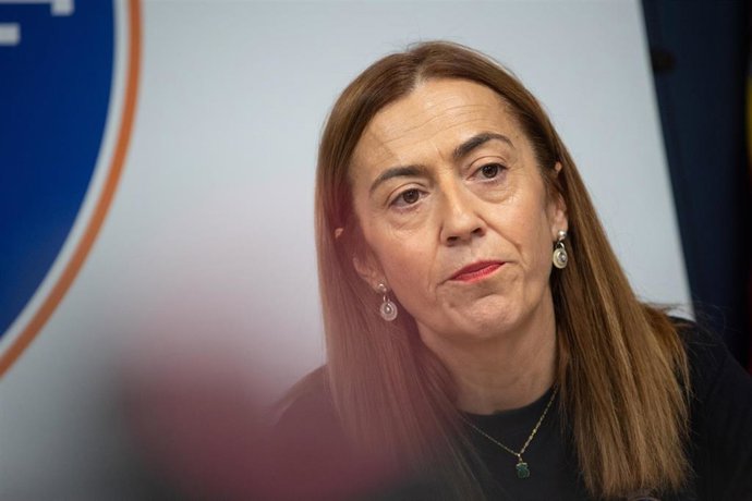La directora general de Protección Civil y Emergencias, Virginia Barcones, informa a los medios del desarrollo del CECOD, a 18 de agosto de 2025, en Madrid (España).