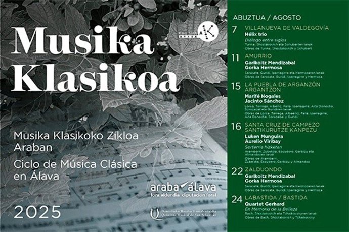 Cartel del Ciclo de Música Clásica de Álava