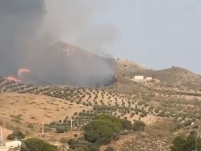 Incendio forestal en Lubrín (Almería).