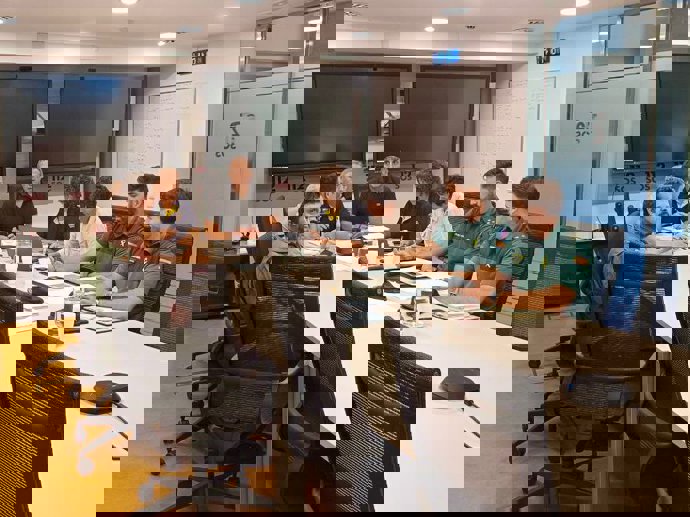 Reunión técnica en el Centro de Coordinación de Emergencias 112.