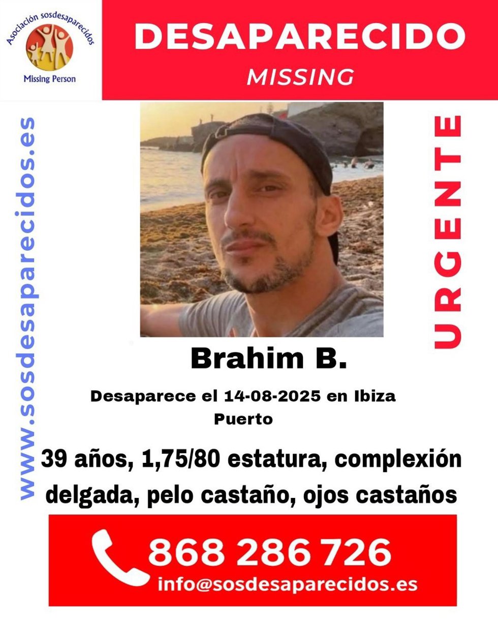 Cartel con los datos del hombre desaparecido.