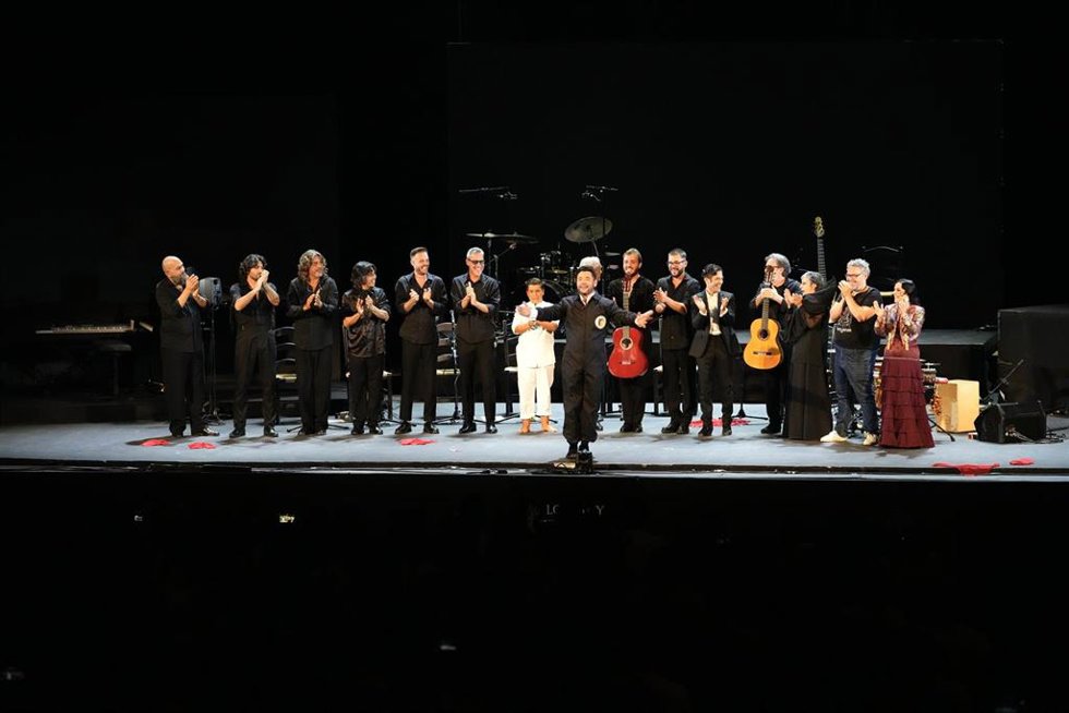 Miguel Poveda, con el espectáculo 'Había mil Federicos' en el Teatro del Generalife de Granada.