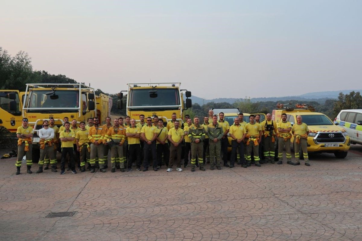 Los efectivos de la Región de Murcia concluyen su misión en los incendios forestales de Cáceres